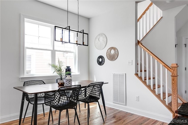 18 W 29th St, Richmond, VA 23223 - dining room with stairs, a chandelier, and wood finished floors