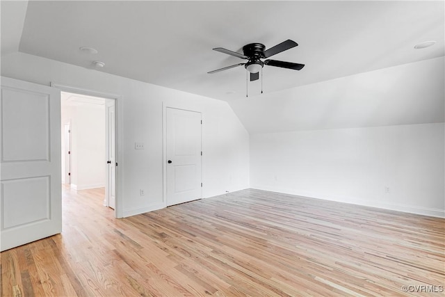 18 W 29th St, Richmond, VA 23223 - bonus room featuring a ceiling fan, vaulted ceiling, and light wood finished floors
