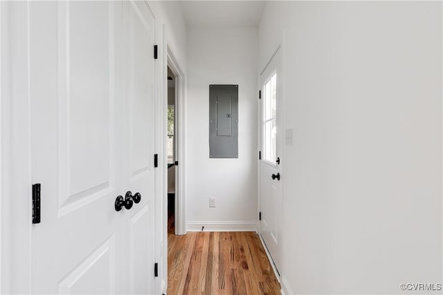 18 W 29th St, Richmond, VA 23223 - hallway with electric panel and light wood-type flooring