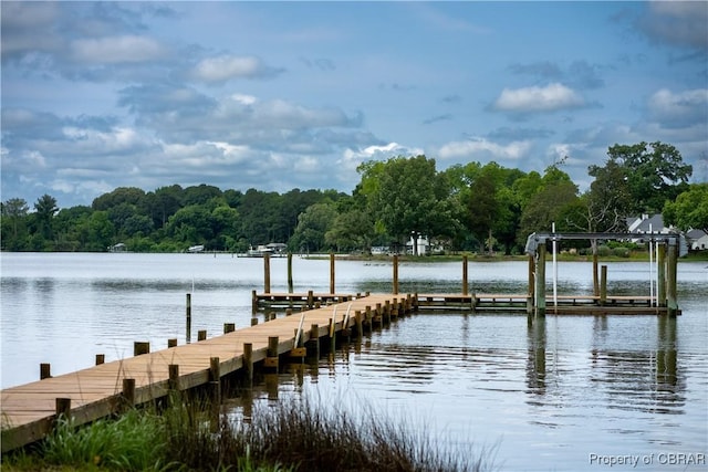 985 Kingston Ln, North, VA 23128 - dock with a water view and a forest view