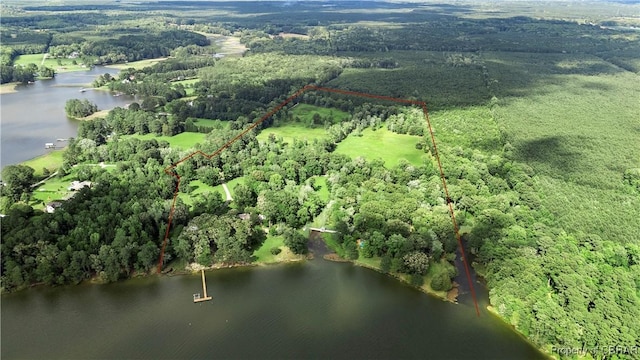 985 Kingston Ln, North, VA 23128 - view of rural area featuring a large body of water and property boundaries highlighted
