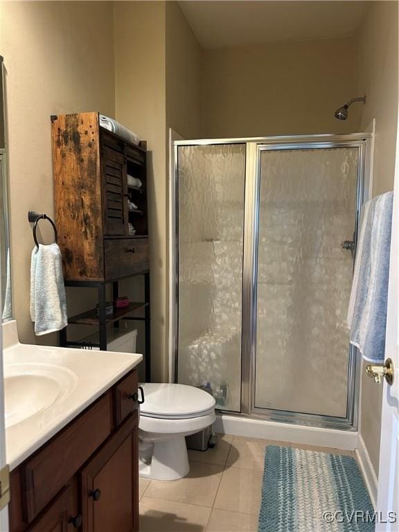5623 Virginia Park Dr, Providence Forge, VA 23140 - full bathroom featuring tile patterned floors, vanity, and a shower stall