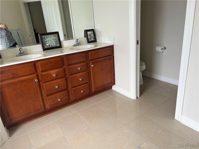 5623 Virginia Park Dr, Providence Forge, VA 23140 - bathroom with double vanity and tile patterned flooring