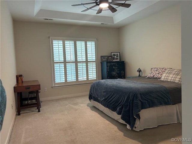 5623 Virginia Park Dr, Providence Forge, VA 23140 - bedroom featuring a tray ceiling, carpet floors, and a ceiling fan