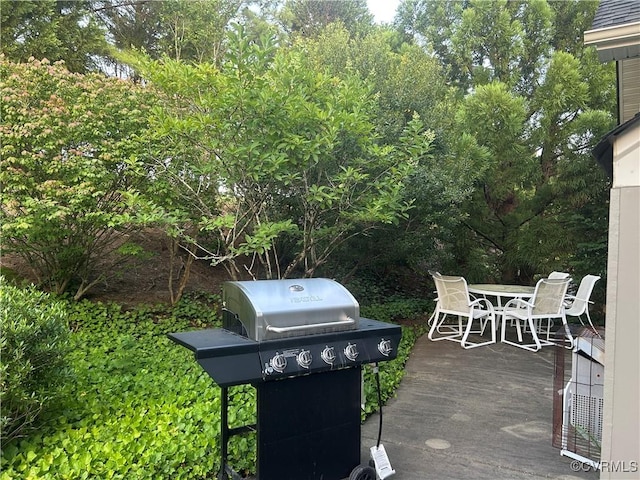 5623 Virginia Park Dr, Providence Forge, VA 23140 - wooden terrace with a grill and outdoor dining space