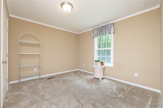 3737 Shelton Store Rd, Buckingham, VA 23921 - carpeted empty room with crown molding and a textured ceiling