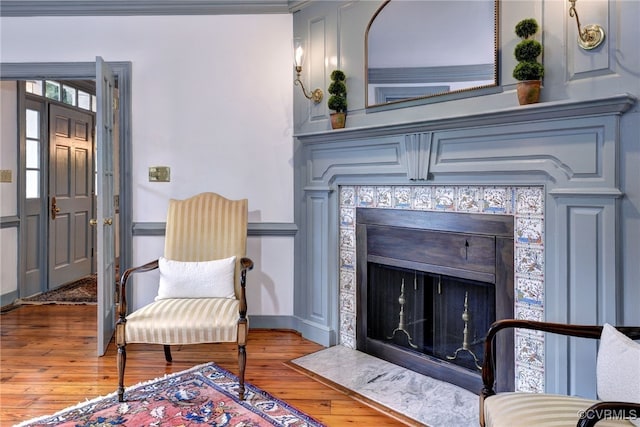 99 Walnut Hills Dr, Williamsburg, VA 23185 - sitting room with a fireplace and wood finished floors