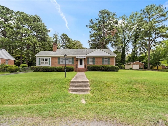 5913 Ridge Rd, Henrico, VA 23227 - view of front of property with a chimney and brick siding