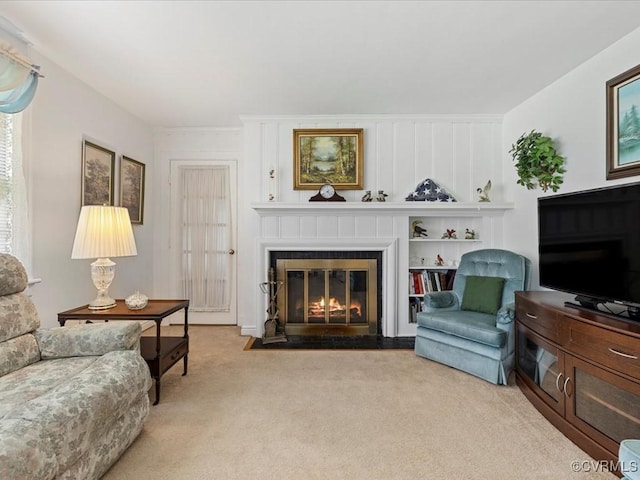 5913 Ridge Rd, Henrico, VA 23227 - living room featuring light colored carpet and a glass covered fireplace