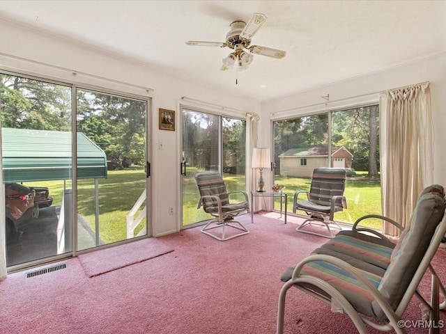 5913 Ridge Rd, Henrico, VA 23227 - sunroom featuring a ceiling fan