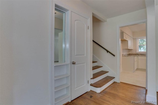 727 Teach St, Hampton, VA 23661 - staircase with wood finished floors