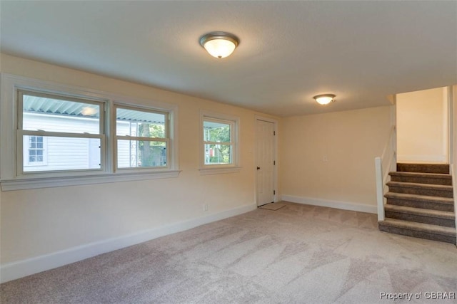 727 Teach St, Hampton, VA 23661 - empty room with stairway and light carpet