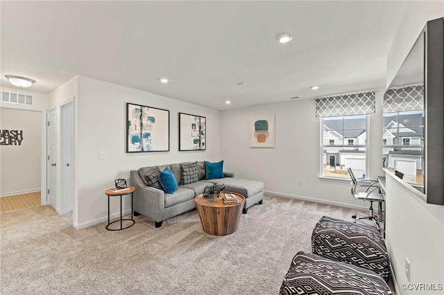 3417 Marwick Pl, Richmond, VA 23234 - living room featuring carpet flooring and recessed lighting