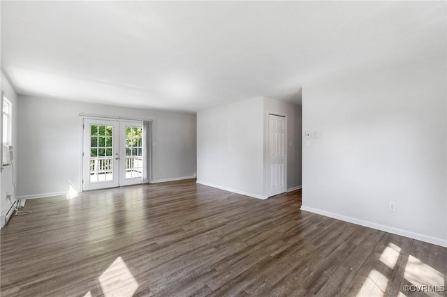 1110 Pine Ave, Hopewell, VA 23860 - spare room with dark wood-style flooring and french doors
