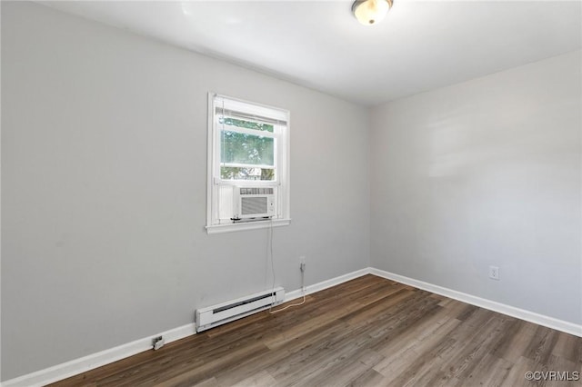 1110 Pine Ave, Hopewell, VA 23860 - unfurnished room featuring a baseboard heating unit, wood finished floors, and cooling unit
