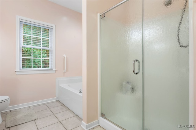 138 Carriage Point Ln, Glen Allen, VA 23059 - full bathroom with a stall shower, a garden tub, and tile patterned flooring