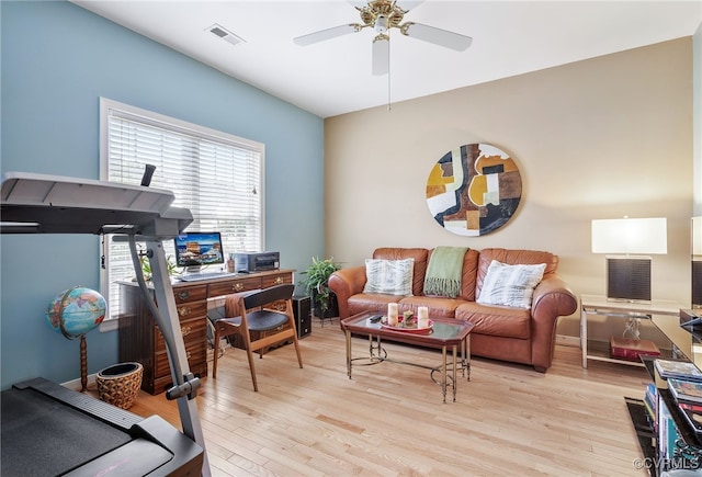 138 Carriage Point Ln, Glen Allen, VA 23059 - home office with light wood-type flooring and a ceiling fan