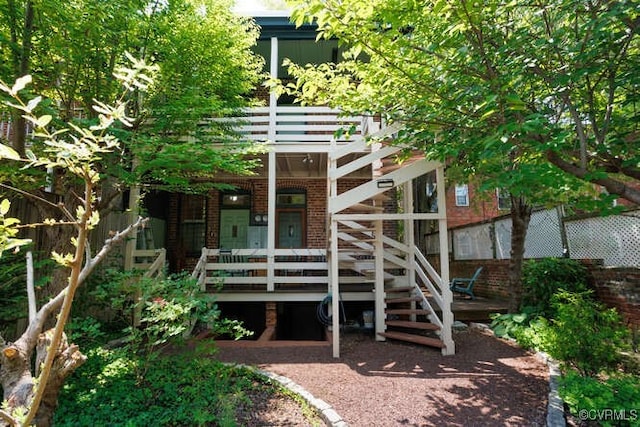 2024 Park Ave, Richmond, VA 23220 - back of house with brick siding and a wooden deck