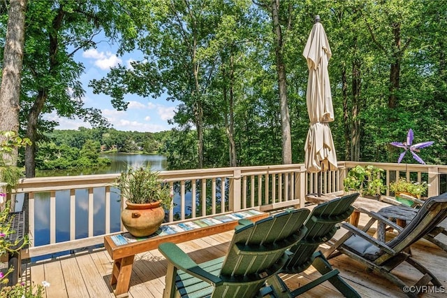 2226 Highland Dr, Powhatan, VA 23139 - wooden deck featuring a water view