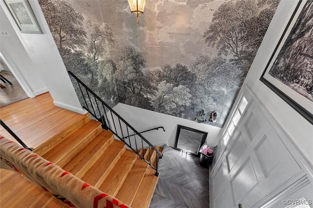 2226 Highland Dr, Powhatan, VA 23139 - staircase with baseboards and wood finished floors