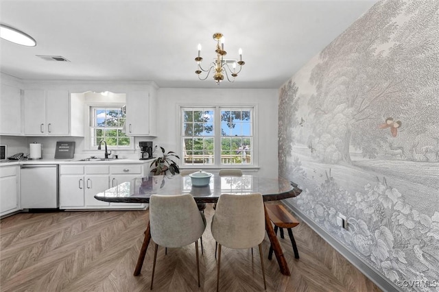 2226 Highland Dr, Powhatan, VA 23139 - dining room featuring a chandelier