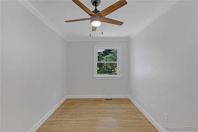 366 Patterson Rd, Mattaponi, VA 23110 - empty room featuring ornamental molding, a ceiling fan, and light wood-style flooring