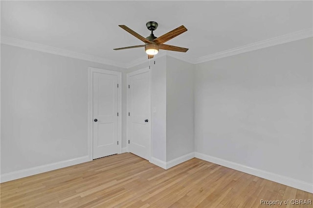 366 Patterson Rd, Mattaponi, VA 23110 - spare room with a ceiling fan, light wood-type flooring, and crown molding