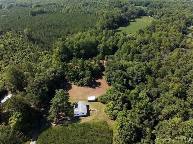 366 Patterson Rd, Mattaponi, VA 23110 - aerial view of property and surrounding area featuring a heavily wooded area