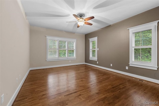 11499 Jack Ln, Hanover, VA 23146 - empty room with ceiling fan and wood finished floors