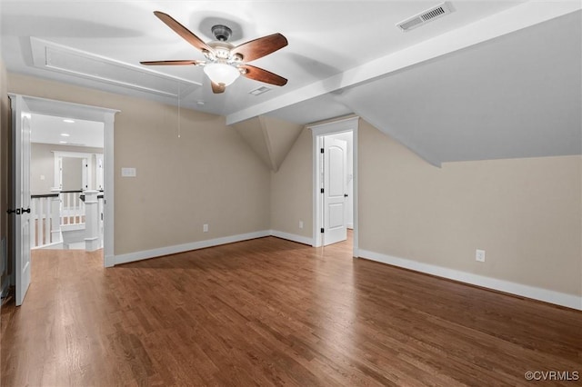 11499 Jack Ln, Hanover, VA 23146 - additional living space featuring attic access, a ceiling fan, wood finished floors, and vaulted ceiling