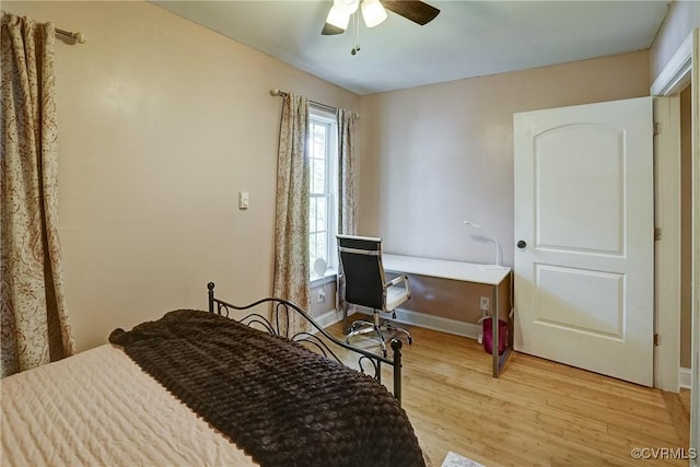 1410 W Clay St, Richmond, VA 23220 - bedroom featuring light wood-style flooring, a desk, and ceiling fan