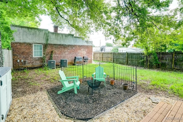 1410 W Clay St, Richmond, VA 23220 - fenced backyard with a fire pit