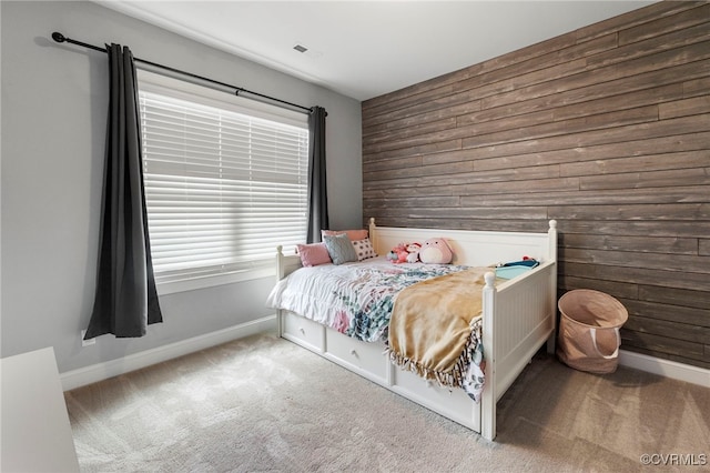 16507 Hannington Dr, Midlothian, VA 23112 - bedroom with wood walls and carpet floors