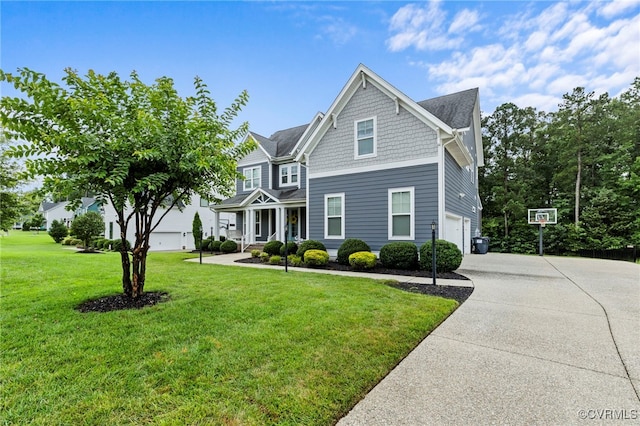 16507 Hannington Dr, Midlothian, VA 23112 - view of front of house with a garage, concrete driveway, and a front lawn