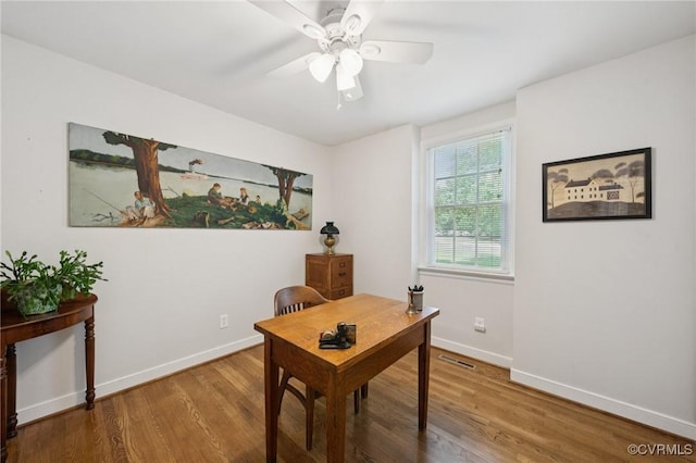 4619 Otterdale Rd, Moseley, VA 23120 - office featuring wood finished floors and a ceiling fan