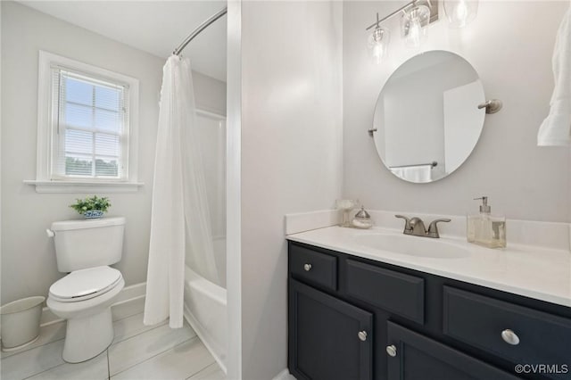 4619 Otterdale Rd, Moseley, VA 23120 - full bathroom featuring vanity, shower / bath combo with shower curtain, and tile patterned flooring
