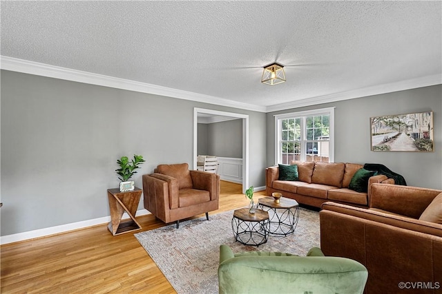 5019 Misty Spring Dr, Midlothian, VA 23112 - living area featuring light wood-style floors, ornamental molding, and a textured ceiling