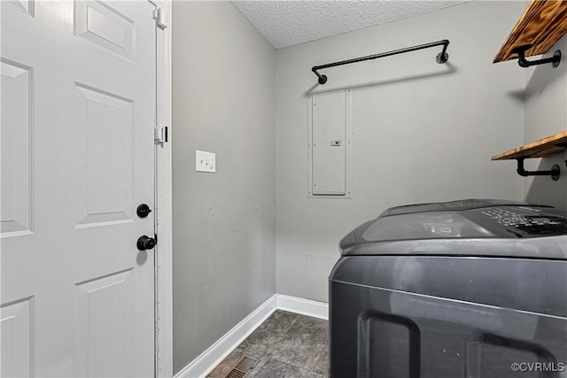 5019 Misty Spring Dr, Midlothian, VA 23112 - laundry area with washer / clothes dryer, a textured ceiling, and electric panel