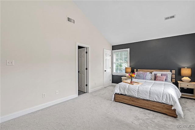 5019 Misty Spring Dr, Midlothian, VA 23112 - carpeted bedroom with baseboards and high vaulted ceiling