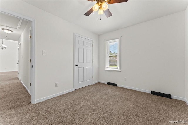 7470 Old Grove Gln, Mechanicsville, VA 23111 - unfurnished bedroom featuring carpet, attic access, and a ceiling fan