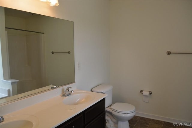 2949 Lookout Ln, Prince George, VA 23860 - bathroom featuring double vanity and a shower