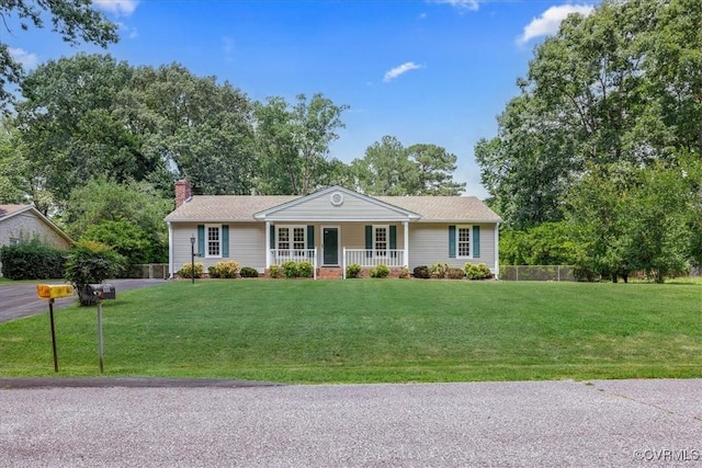 1915 Bogese Dr, Petersburg, VA 23805 - ranch-style home featuring covered porch and a chimney