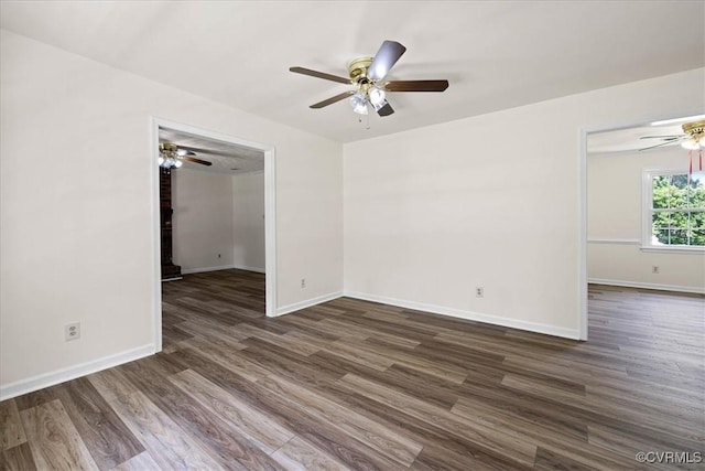 1915 Bogese Dr, Petersburg, VA 23805 - unfurnished room with a ceiling fan and dark wood-style flooring