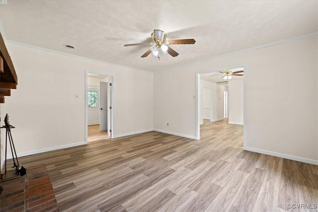 1915 Bogese Dr, Petersburg, VA 23805 - spare room featuring ceiling fan, ornamental molding, and light wood-type flooring
