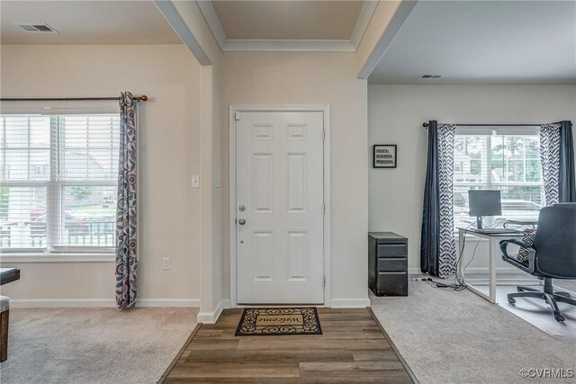 6989 Sir Galahad Rd, Henrico, VA 23231 - foyer with wood finished floors and crown molding