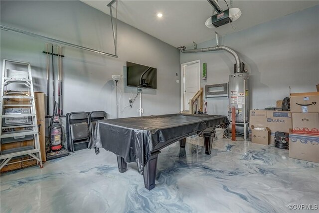6989 Sir Galahad Rd, Henrico, VA 23231 - rec room featuring gas water heater, billiards table, and a garage
