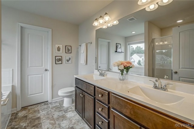6989 Sir Galahad Rd, Henrico, VA 23231 - bathroom with double vanity and a shower stall