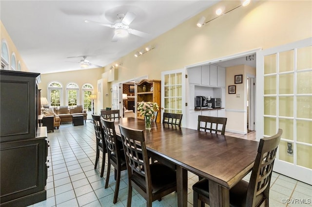 4018 Timber Ridge Rd, Chesterfield, VA 23112 - dining space with light tile patterned floors and a ceiling fan