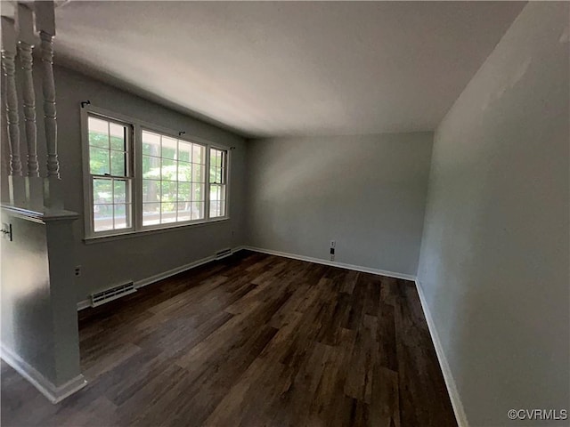 15609 Rowlett Rd, Chesterfield, VA 23838 - empty room with dark wood-style flooring and baseboards