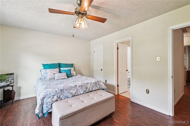 12302 Sir James Ct, Henrico, VA 23233 - bedroom featuring wood finished floors, a textured ceiling, ensuite bath, and ceiling fan